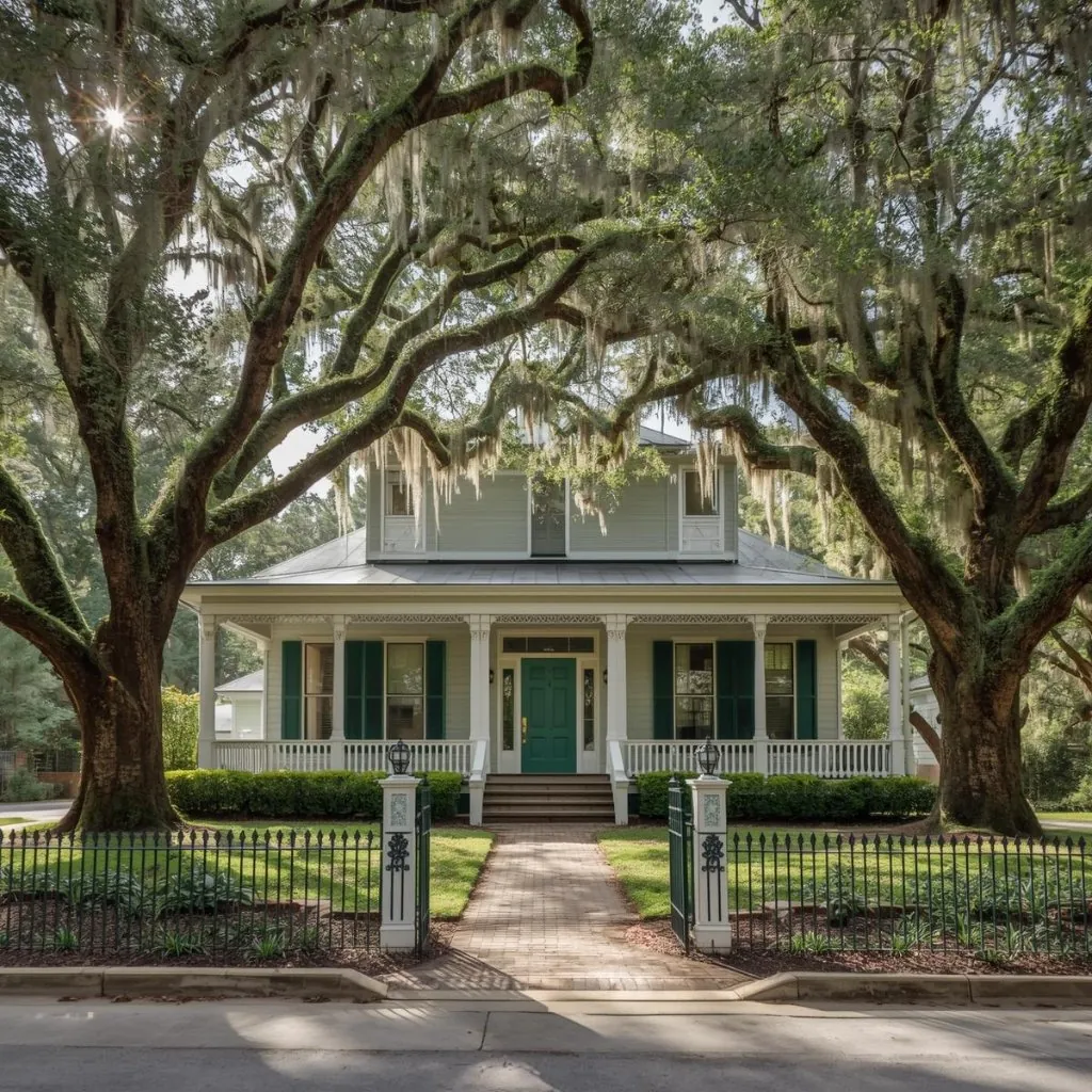 Louisiana home with mature oak trees and green lawn ready for a pre-listing inspection in Baton Rouge
